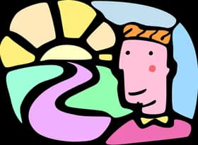 Embarking on Path of Optimism - Vector Image