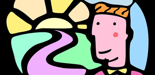 Embarking on Path of Optimism - Vector Image