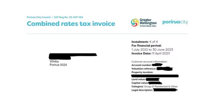 Local council rates bill 2023