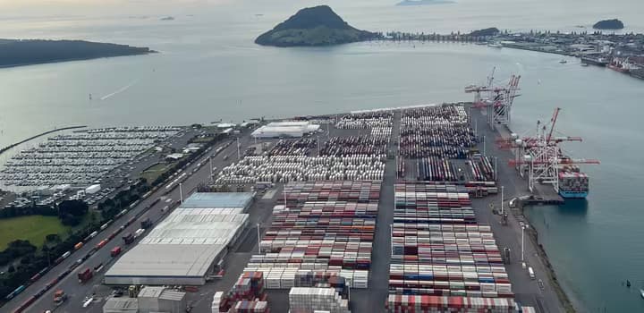 Port of Tauranga from the sky