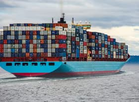 Container ship at sea